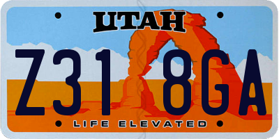 UT license plate Z318GA