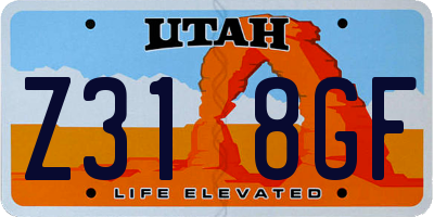 UT license plate Z318GF