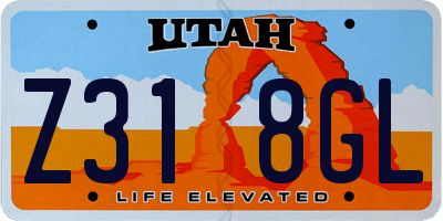 UT license plate Z318GL