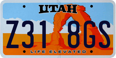 UT license plate Z318GS