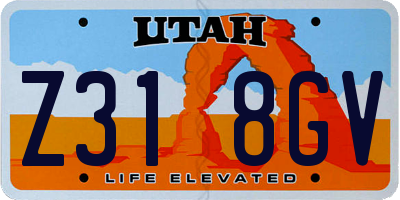 UT license plate Z318GV