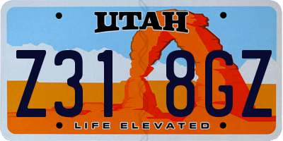 UT license plate Z318GZ