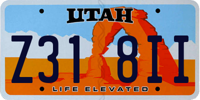 UT license plate Z318II