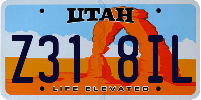 UT license plate Z318IL
