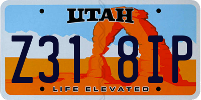 UT license plate Z318IP