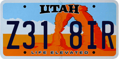 UT license plate Z318IR