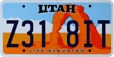 UT license plate Z318IT