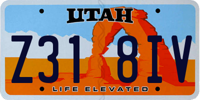 UT license plate Z318IV
