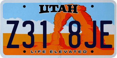 UT license plate Z318JE