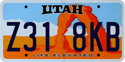 UT license plate Z318KB