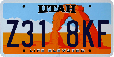 UT license plate Z318KF