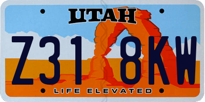 UT license plate Z318KW