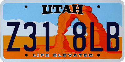 UT license plate Z318LB