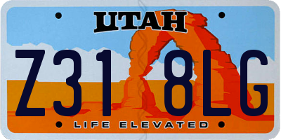 UT license plate Z318LG
