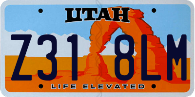 UT license plate Z318LM