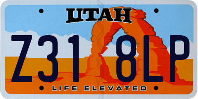 UT license plate Z318LP