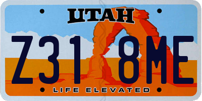 UT license plate Z318ME