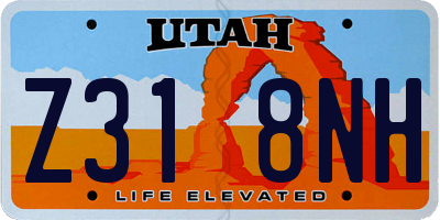 UT license plate Z318NH