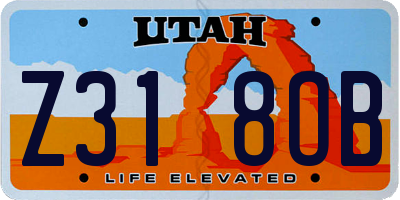 UT license plate Z318OB