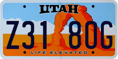 UT license plate Z318OG