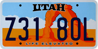 UT license plate Z318OL