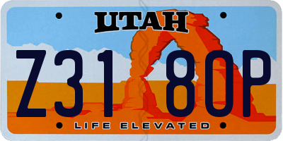 UT license plate Z318OP