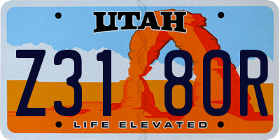 UT license plate Z318OR