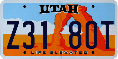 UT license plate Z318OT