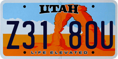 UT license plate Z318OU