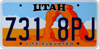 UT license plate Z318PJ