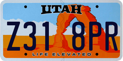 UT license plate Z318PR