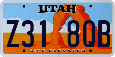 UT license plate Z318QB