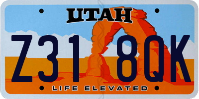 UT license plate Z318QK