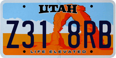 UT license plate Z318RB