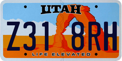UT license plate Z318RH