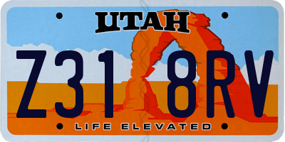 UT license plate Z318RV