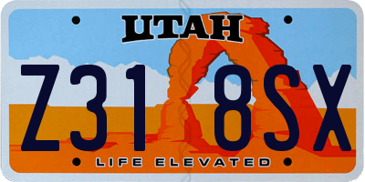 UT license plate Z318SX