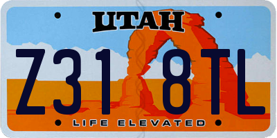 UT license plate Z318TL