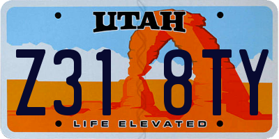 UT license plate Z318TY