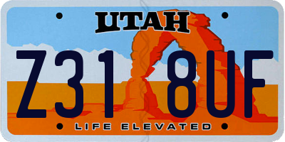UT license plate Z318UF