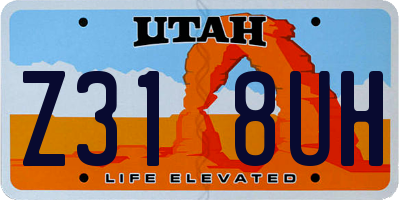 UT license plate Z318UH