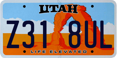 UT license plate Z318UL