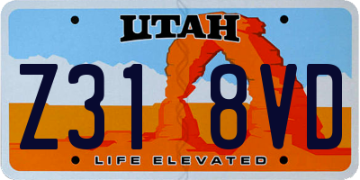 UT license plate Z318VD