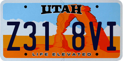 UT license plate Z318VI