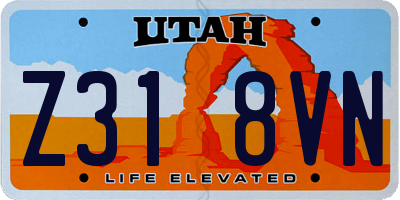 UT license plate Z318VN