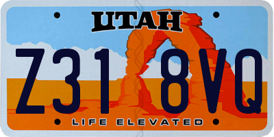 UT license plate Z318VQ
