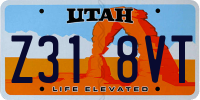 UT license plate Z318VT