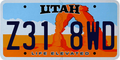 UT license plate Z318WD