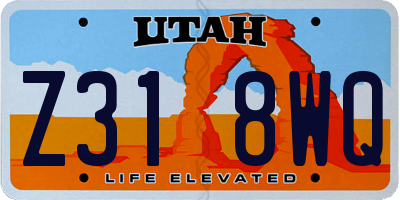 UT license plate Z318WQ