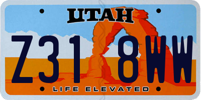 UT license plate Z318WW